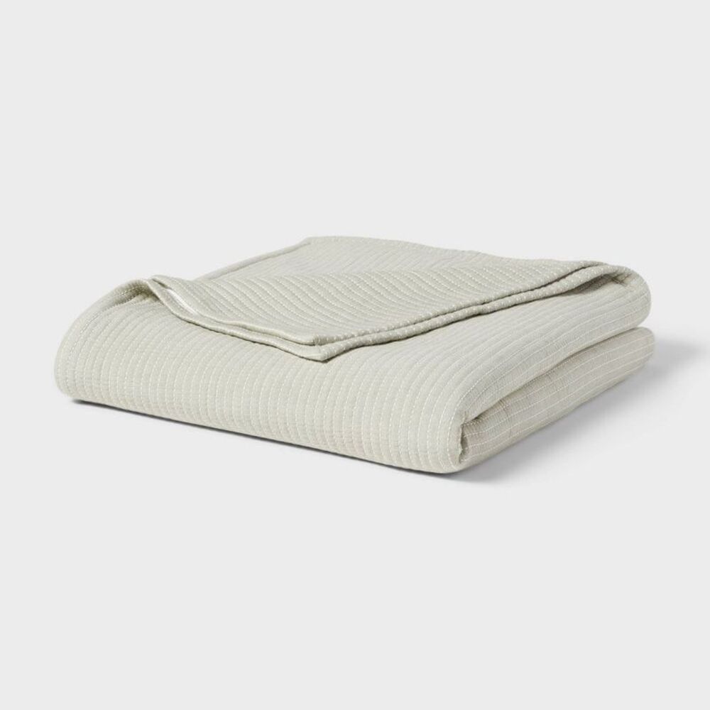Threshold - Twin/Twin XL Matelasse Bed Blanket Sage Green - Th Green